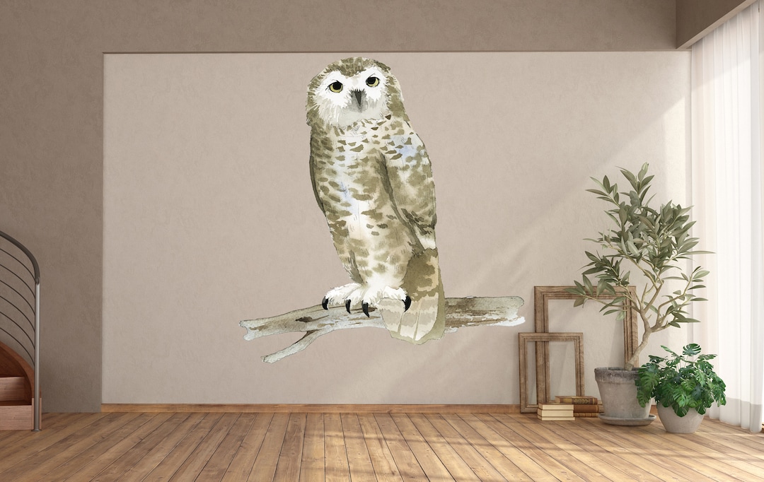 Owl Wall Decal/ Big Owl Wall Decal/ Bird Wall Decal/ Nature Wall Decal ...