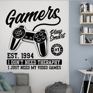Gamer Wall Decal Video Games Wall Sticker Controller Wall Decor for Boys  (K387)