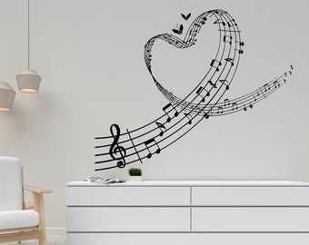 Music Wall Decal Music Notes Wall Sticker Music Wall Decor  (K404)