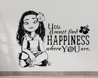 Moana Wall Decal/ Disney Princess Wall Decal/ Moana Stickers(K628)
