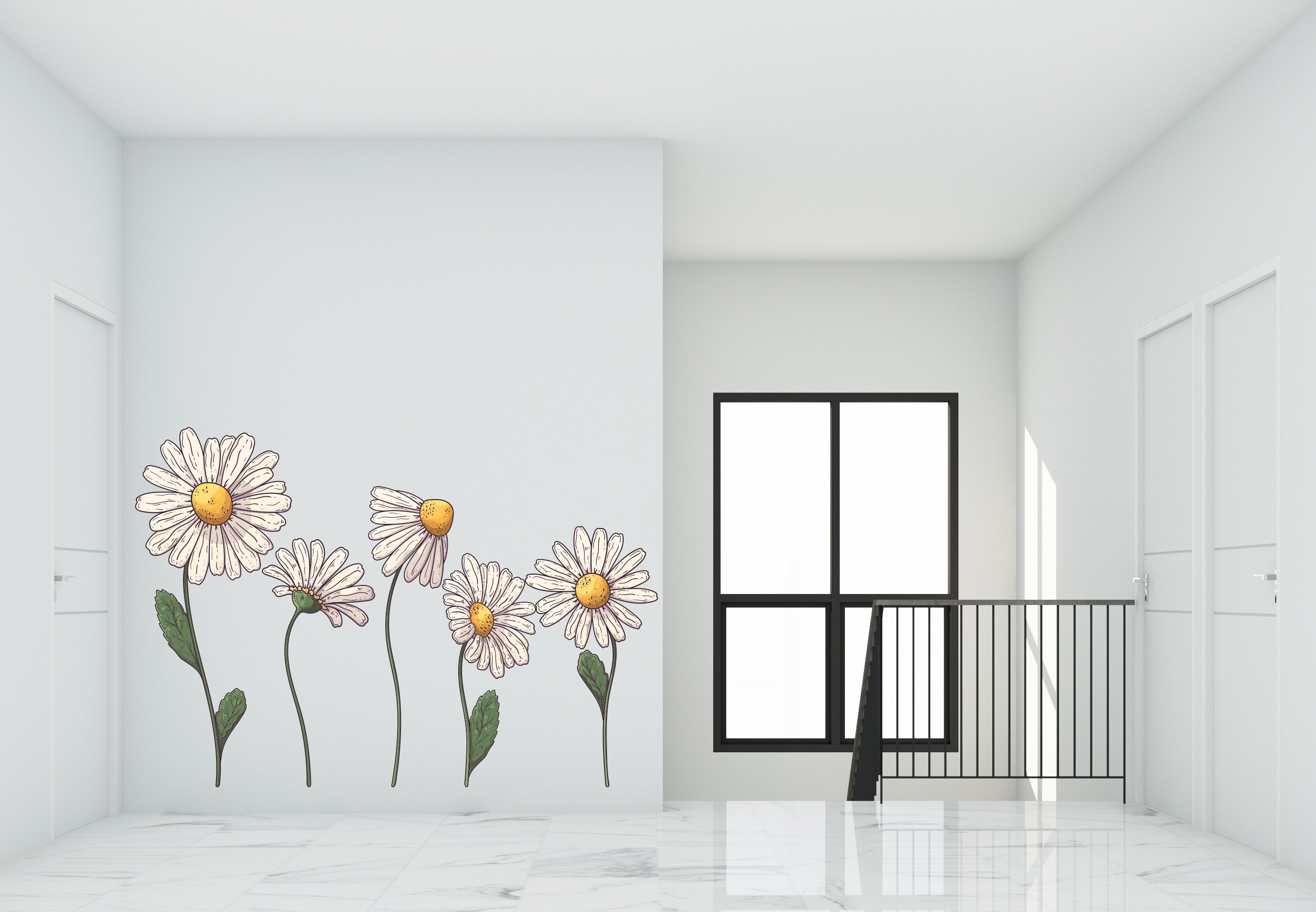 Flower Wall Decal/ Flowers Wall Decal/ Flower Decals Wall Etsy