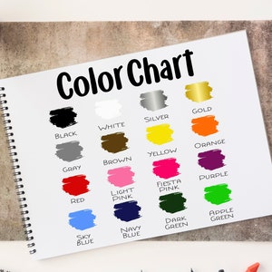 Puede incluir: Carta de colores con 16 muestras de colores, incluyendo negro, blanco, plata, oro, gris, marr&oacute;n, amarillo, naranja, rojo, rosa claro, rosa fiesta, morado, azul cielo, azul marino, verde oscuro y verde manzana.