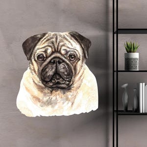 Dog Wall Decal/ Pug Wall Decal/ Animal Wall Decal/Colorful Dog Wall Decal/ Nursery Wall Stickers/ Doggie Stickers/ Home Décor (K1486)