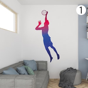 Volleyball Wall Decal/ Volleyball Décor/  Boys room Decal/ Volleyball Player Wall Decal/ Home Décor/ Wall Art Gift Poster Gift for Boy K1372