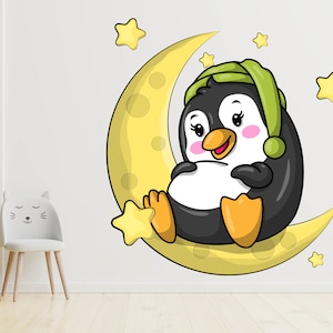 Penguin Wall Decal/ Kids Room Wall Decal/ Penguin Decal/ Wall Decor/ Penguin Wall Sticker/ Baby Room Decor/ Penguin Wall Art  (K799)