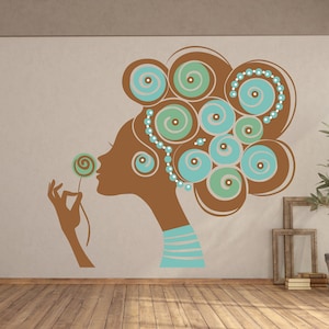 Woman Wall Decal. Beauty Salon Wall Decal. Abstract Woman Wall Decal. Beautiful Woman Wall Decal. Home wall decal. (K698)