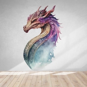 Dragon Wall Decal/ Fantasy Wall Decal/ Chinese Dragon Wall Decal/ Dragon Vinyl Sticker/ Dragon Wall Art/ Fantasy Animals Wall Decal  (K1185)
