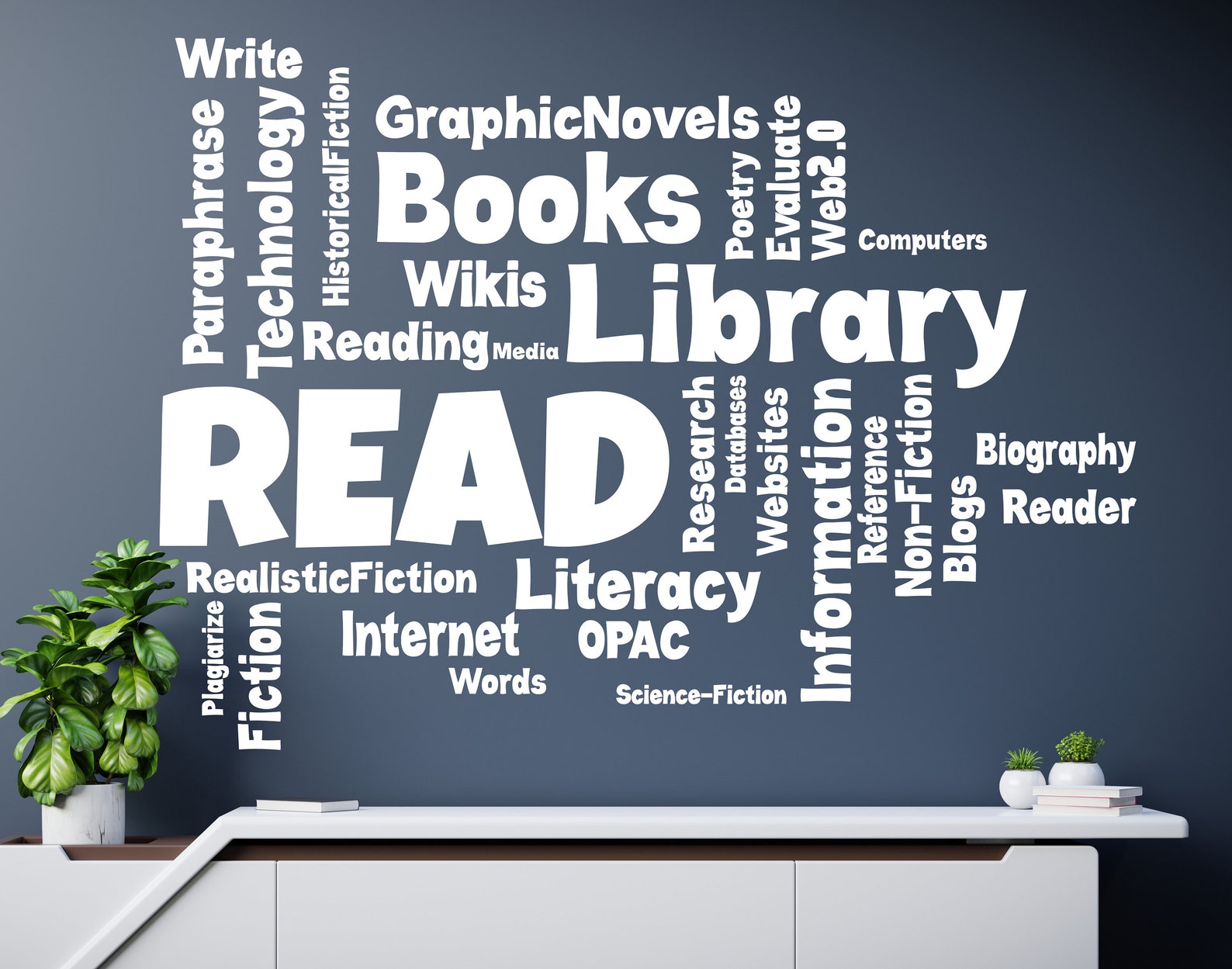 Library Wall Decal/ Classroom Wall Decal/ Reading Wall Decal/ Etsy