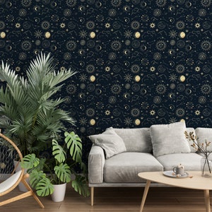 Boho Wallpaper/ Abstract Modern   Wallpaper/ Modern Wallpaper/ Minimalist Peel and Stick Wallpaper/ (KB W6)
