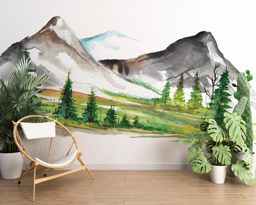 Mountain Wall Mural/ Mountain Landscape Wallpaper/ Mountain Wallpaper ...