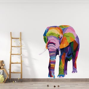Elephant Wall Decal/ Elephant Wall Art/ Jungle Animal Wall Decal/ Cute Elephant Wall Decals/ Animals Wall Decal/ Baby Nursery Stickers K1465