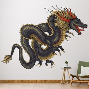 Dragon Wall Decal/ Fantasy Wall Decal/ Chinese Dragon Wall Decal/ Dragon Vinyl Sticker/ Dragon Wall Art/ Fantasy Animals Wall Decal  (K896)