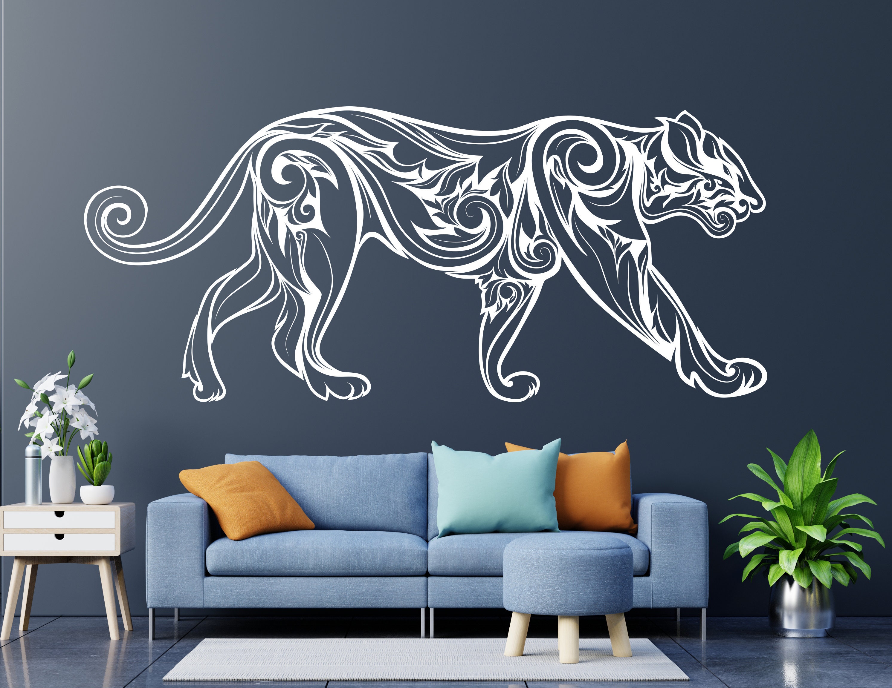 Panther Wall Decal/ Panther Wall Art/ Black Panther Wall Etsy