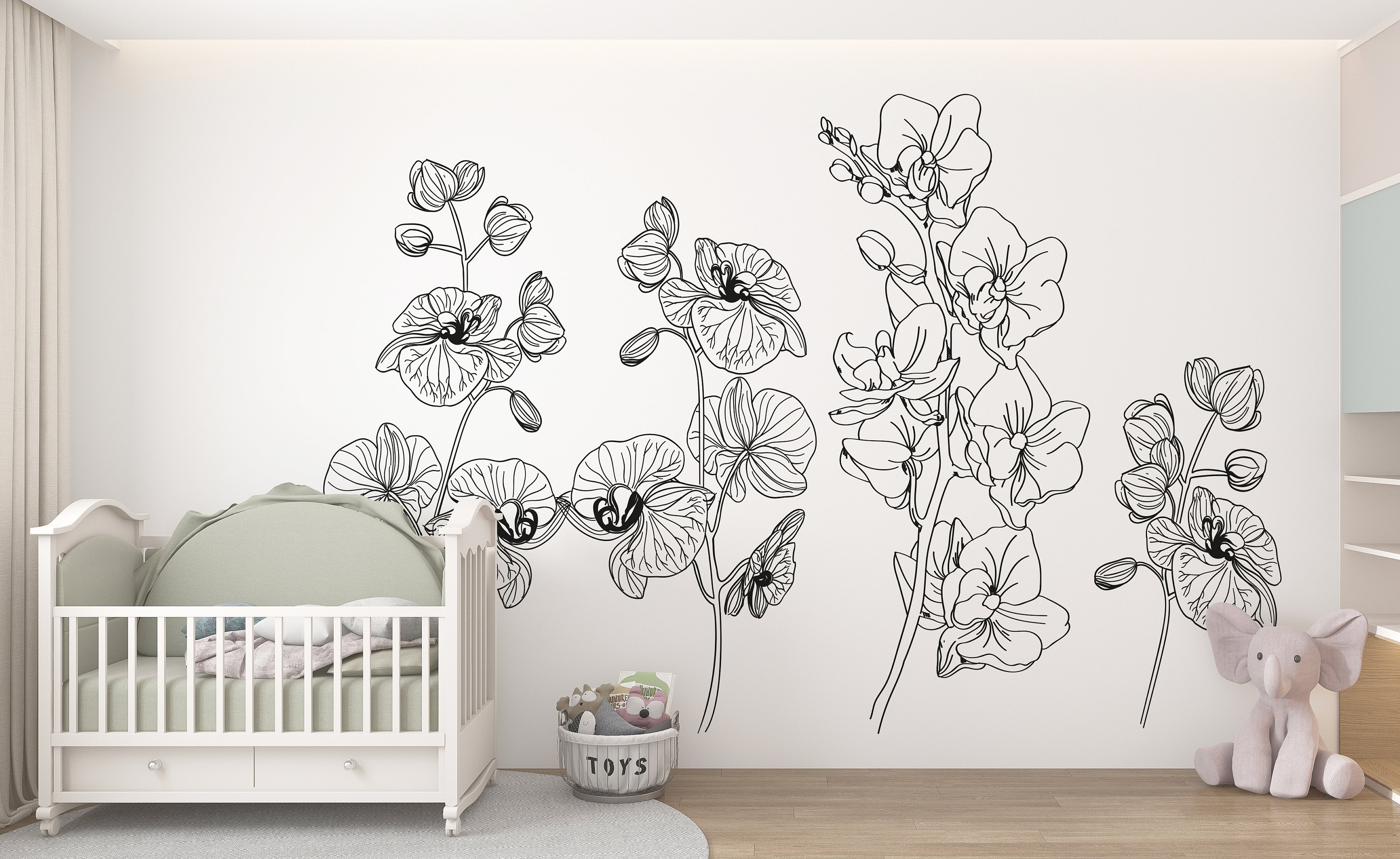 Flowers Wall Decal/ Flowers Wall Decal/ Flower Decals Wall Etsy