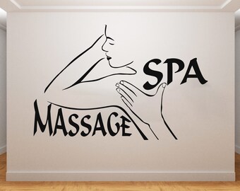 Spa Salon Wandtattoo Hautpflege Wandsticker Massage Wanddeko Schönheitssalon (K476)