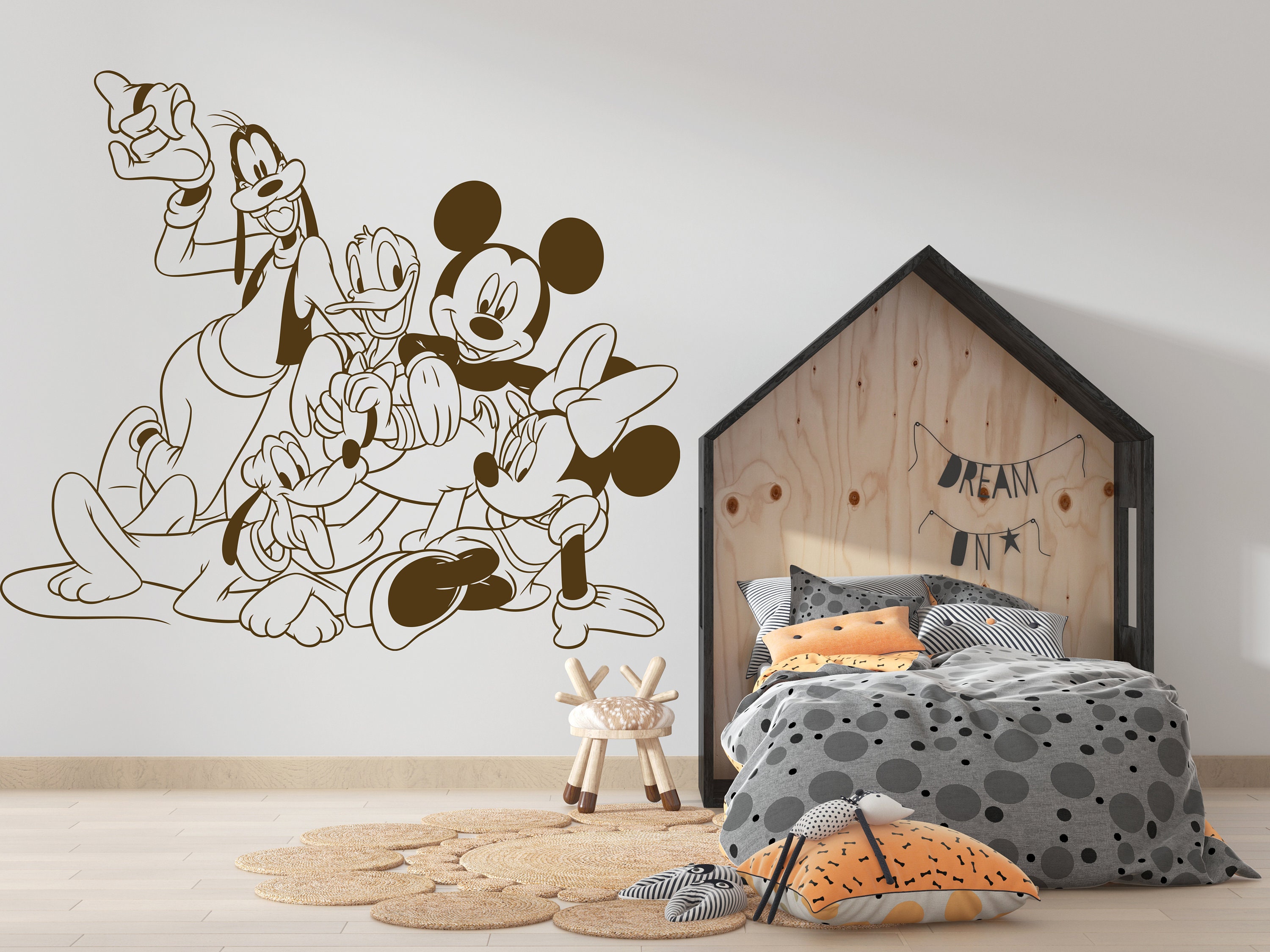 Mickey Mouse Wall Decal Cartoon Wall Decor for Kids Nursery | Etsy