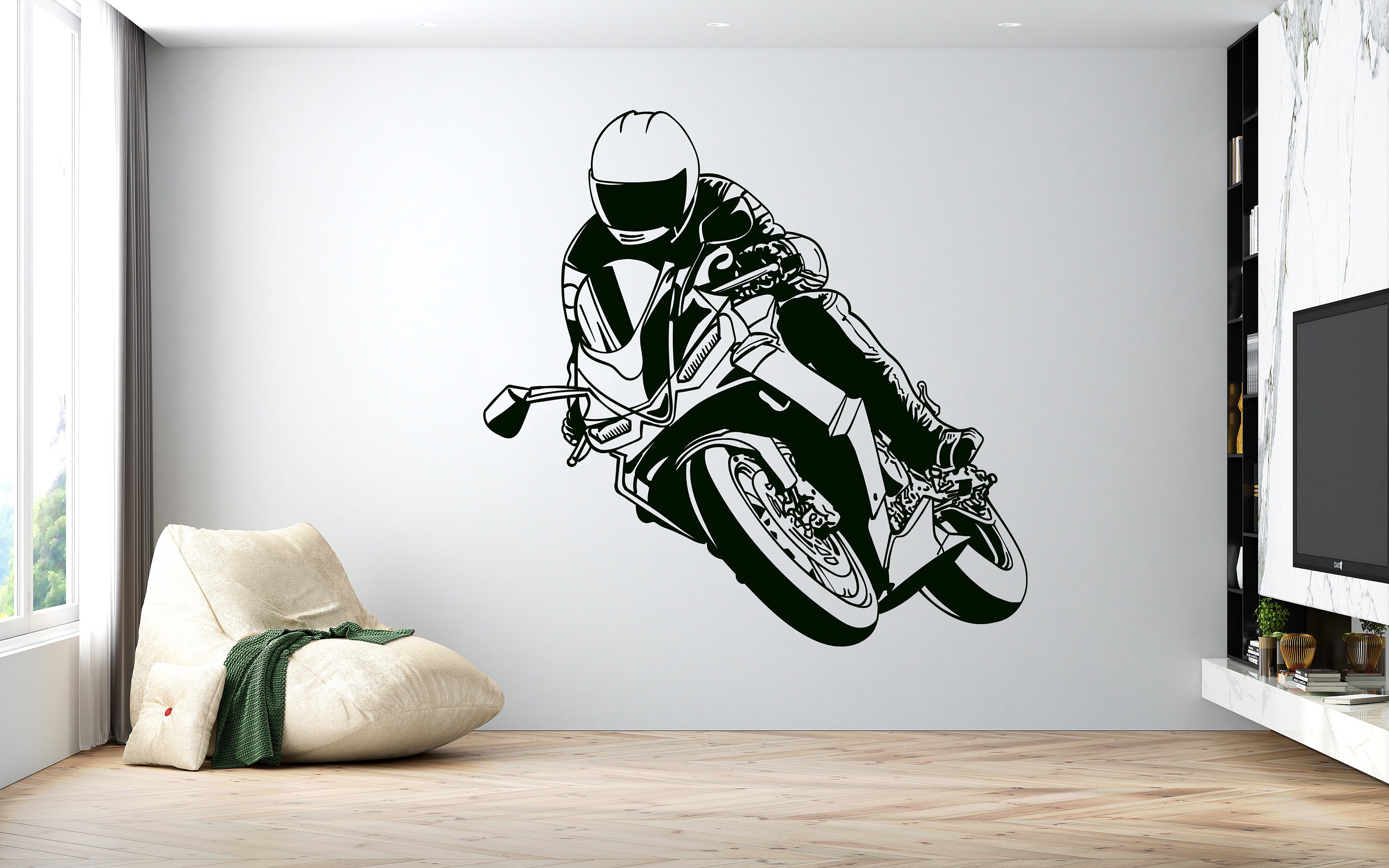 Motocross Muurtattoo Crossmotor Sticker Jongens Kamer Decor Extreme Sport Art Vinyl Muurschildering Rider Gift - België