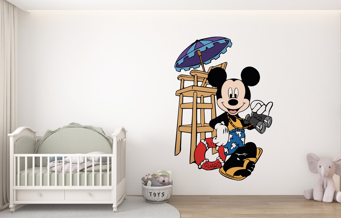 Mickey Mouse Wall Decal Cartoon Wall Decor for Kids Nursery (K1055) - Etsy