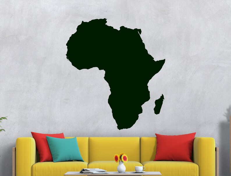 Africa Wall Decal/ Africa Sticker/africa Map Wall Decal Etsy