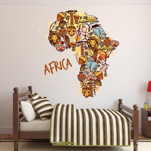 Africa Wall Decal/ Africa Sticker/Africa Map Wall Decal /Africa Continent Wall Decal / /K705)