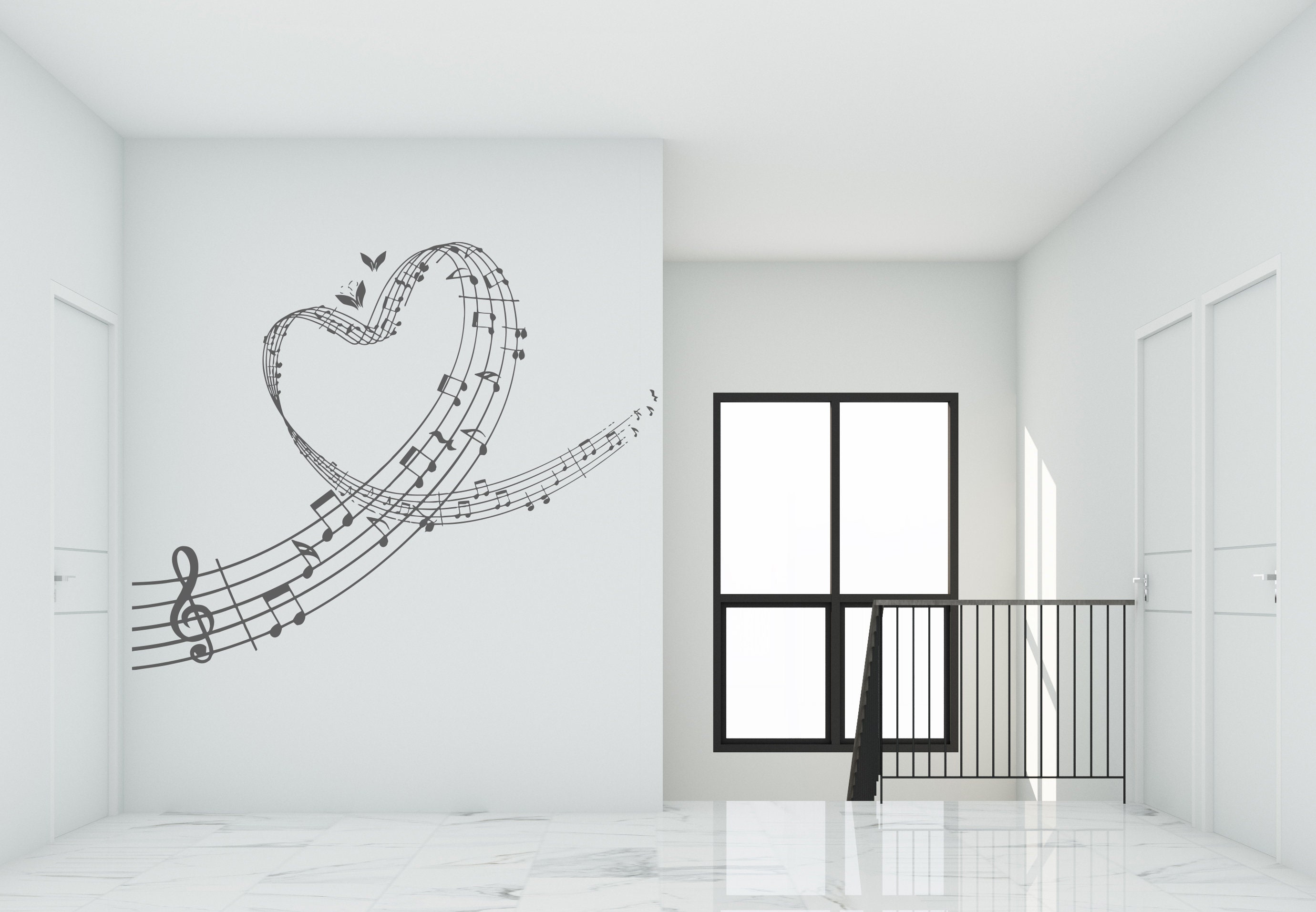 Music Wall Decal Music Notes Wall Sticker Music Wall Decor Etsy