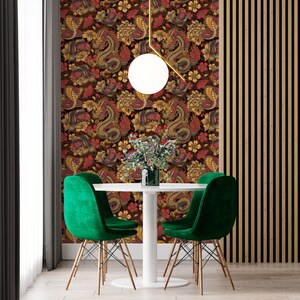 Asian Wallpaper/ Dragon Wallpaper/ Removable Wallpaper Peel and Stick/ Traditional  Self Adhesive Wallpaper/ Modern Wallpaper (KB W10)