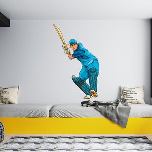 Cricket Wall Decal/ Sports Wall Decal/ Boys Room Decal/ Cricket Player ...