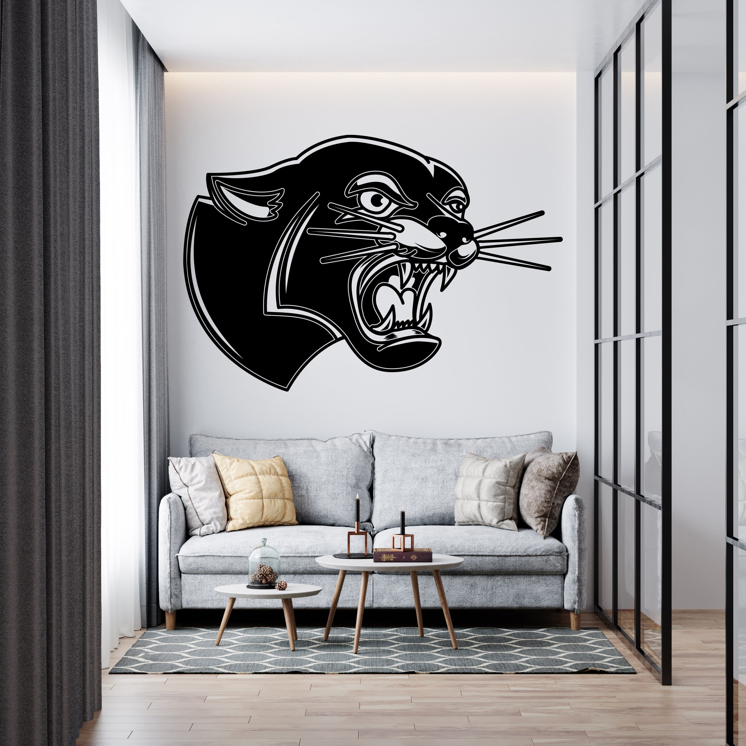 Panther Wall Decal/ Panther Wall Art/ Black Panther Wall Etsy