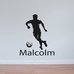 Soccer Decal/Soccer Player Wall Decal/ Custom Soccer Name Decal/ Football Sticker/ Sports Wall Decal/ Boys room Decal// Home Décor/  K1273