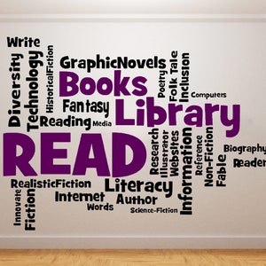 Library Wall Decal/ Classroom Wall Decal/ Reading Wall Decal/ Library Interior Decor/ (K648)
