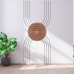 Boho Wall Decal/ Abstract Modern Wall Art/ Geometric Wall Decor/ Boho Interior Wall Art/ Geometric Half Arch Rainbow decal (K656)