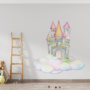 Princess Castle Wall Decal/  Fairy Castle Decal /Wall sticker &quot;Princess Castle&quot;/ Nursery Wall Decal/ Girl Room Wall Decal/  (K1442)
