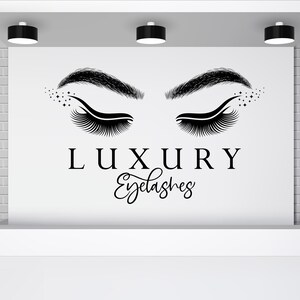 Eyelash Wall Decal for Beauty Salon Lashes Wall Sticker Eyelashes Wall Decor (K305)