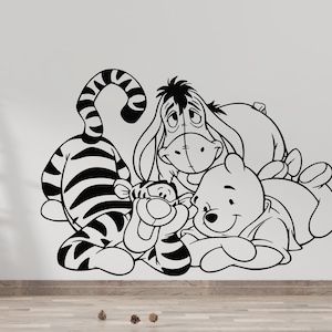 Winnie the Pooh Wall Decal for Kids Bedroom Wall Decor Winnie the Pooh Sticker Nursery  (K361)