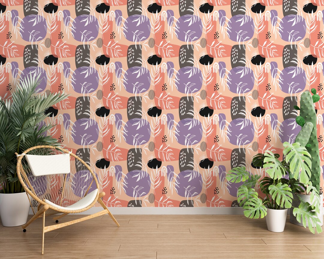 Boho Wallpaper/ Nursery Wallpaper/ Abstract Modern/ Baby Room Wallpaper ...