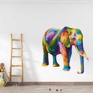 Elephant Wall Decal/ Elephant Wall Art/ Jungle Animal Wall Decal/ Cute Elephant Wall Decals/ Animals Wall Decal/ Baby Nursery Stickers K1464