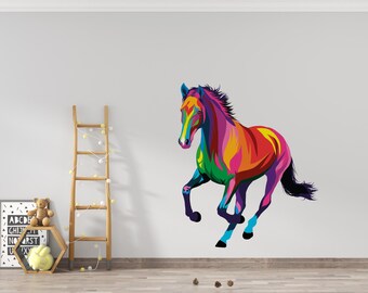 Pferd Wandtattoo/ Tier Wand Vinyl/ Tiersticker/ Tier Wandtattoo/ Pferd Wand/ Bauernhof Tiere Abziehbilder/ Wohndekor Wandtattoo (K1483)