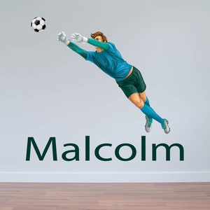 Soccer Decal/Soccer Player Wall Decal/ Custom Soccer Name Decal/ Football Sticker/ Sports Wall Decal/ Boys room Decal// Home Décor/  K1263