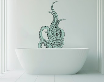 Octopus Wall Decal/ Ocean Wall Decal/ Nautical Wall Decor/ Octopus Wall Art/ Octopus Tentacle Wall Decal  (K787)