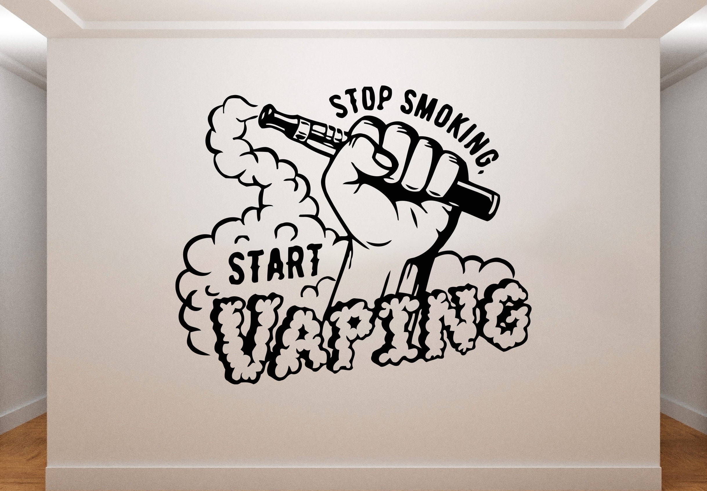 Vaping Wall Decal / Vape Shop Decal / Smoke Wall Decal / Vape Wall Sticker  (K501)