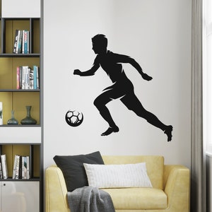 Soccer Decal/Soccer Player Wall Decal/ Custom Soccer Name Decal/ Football Sticker/ Sports Wall Decal/ Boys room Decal// Home Décor/  K1268