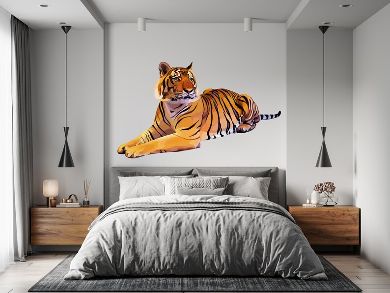 Tiger Wall Decal/ Tiger Wall Sticker/ African Animal Decal/ Etsy