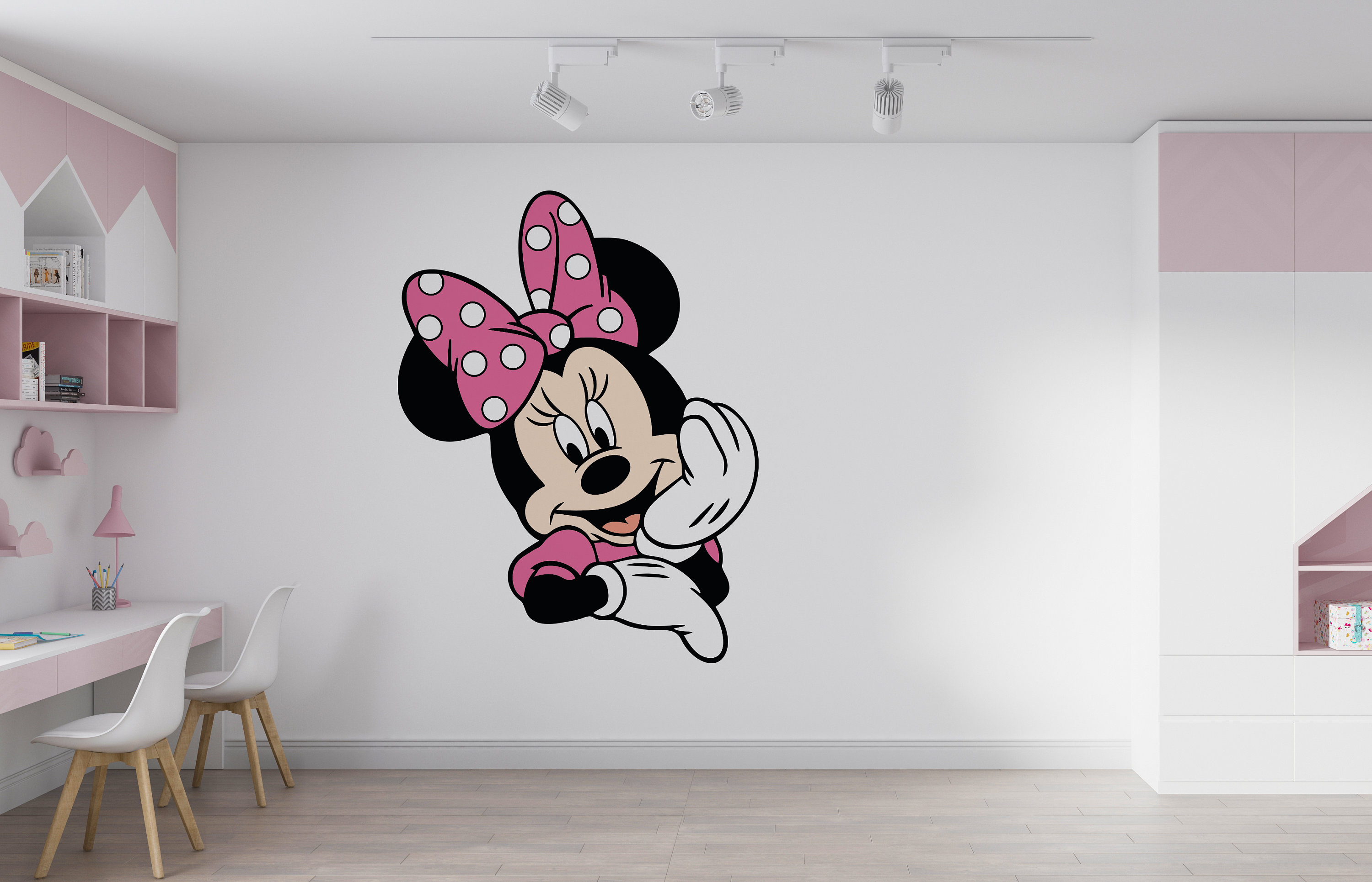 Adesivo da parete Minnie Mouse Decorazione da parete per cartoni animati  per bambini Asilo nido Personalizzato Nome Adesivo Adesivo Minnie Mouse  K1050 -  Italia