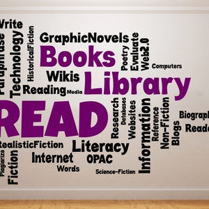 Library Wall Decal/ Classroom Wall Decal/ Reading Wall Decal/ Library Interior Decor/ (K642)