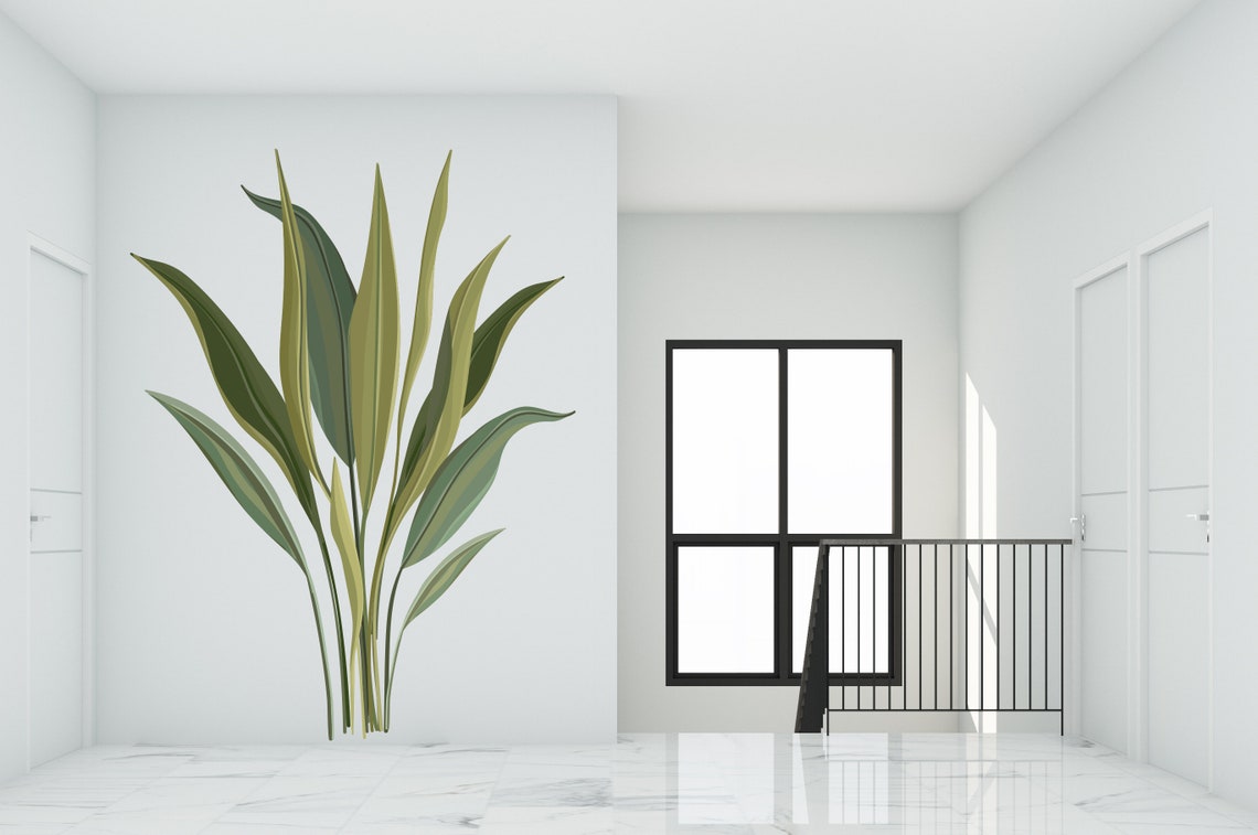 Tropical Wall Decal/ Monstera Wall Decal/ Tropical Leaves Wall Etsy