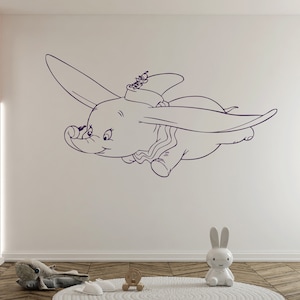 Dumbo Wall Decal Dumbo Wall Sticker Elephant Wall Decor for Nursery (K316)