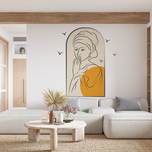Woman Wall Decal/ Boho Wall Decal/ Abstract Modern Wall Art/ Abstract Woman Wall Decal/ Beautiful Woman Wall Decal/ Salon Wall Decor/ K1071