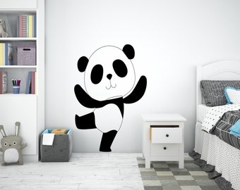 Panda wall decal/Panda Wall Decor/Bear/Animals wall decal/ Kids Wall Decal  (K159)
