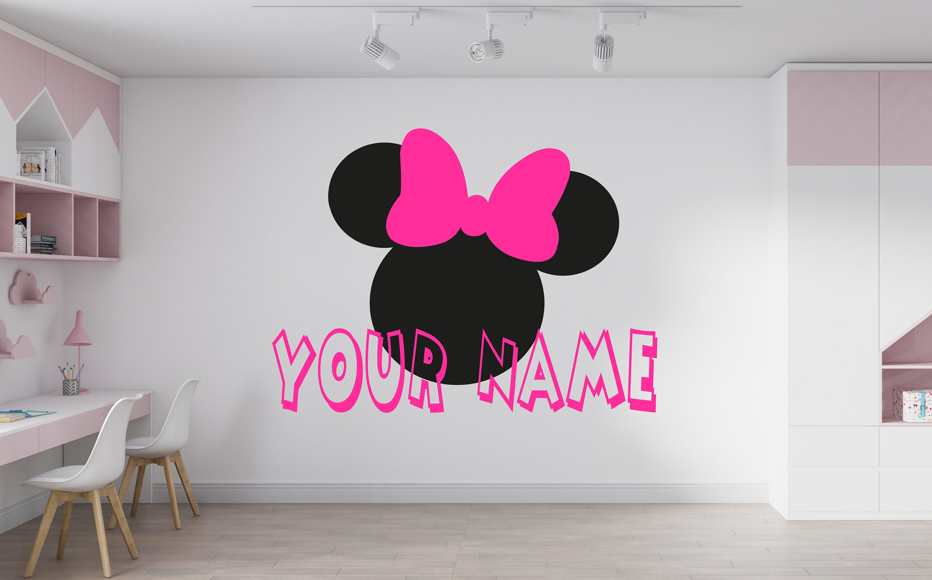 Minnie Mouse Wall Decal Cartoon Wall Decor for Kids Nursery Etsy