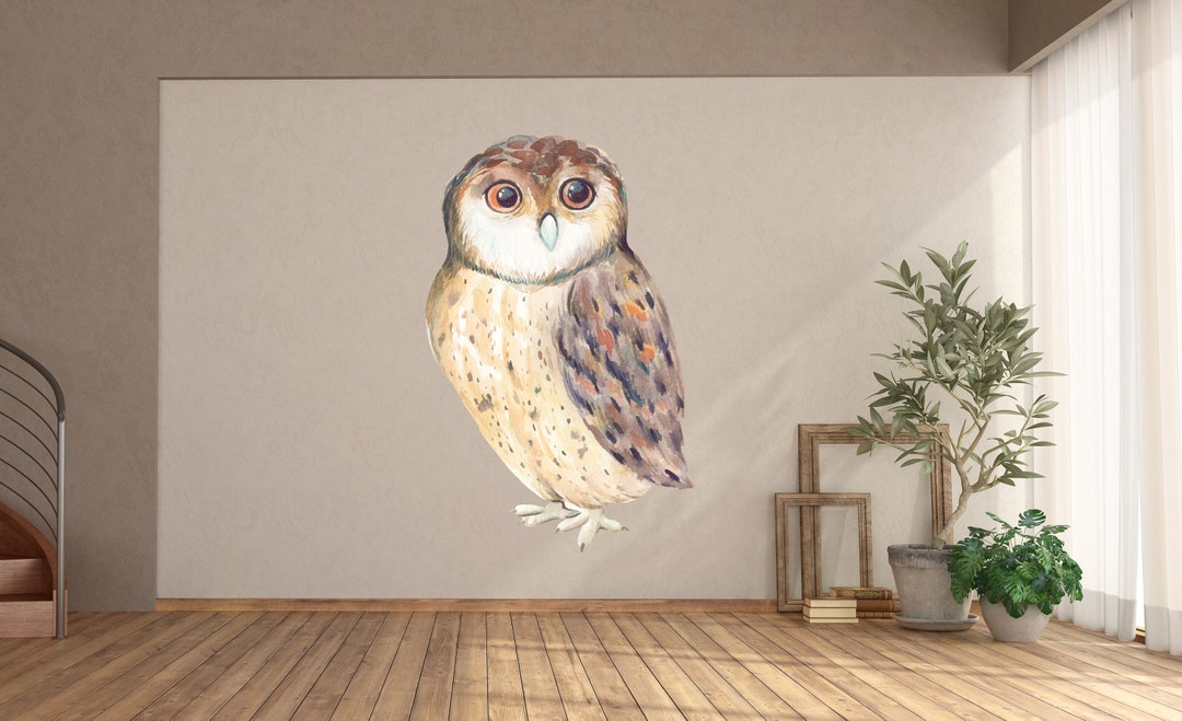 Owl Wall Decal/ Big Owl Wall Decal/ Bird Wall Decal/ Nature Wall Decal ...